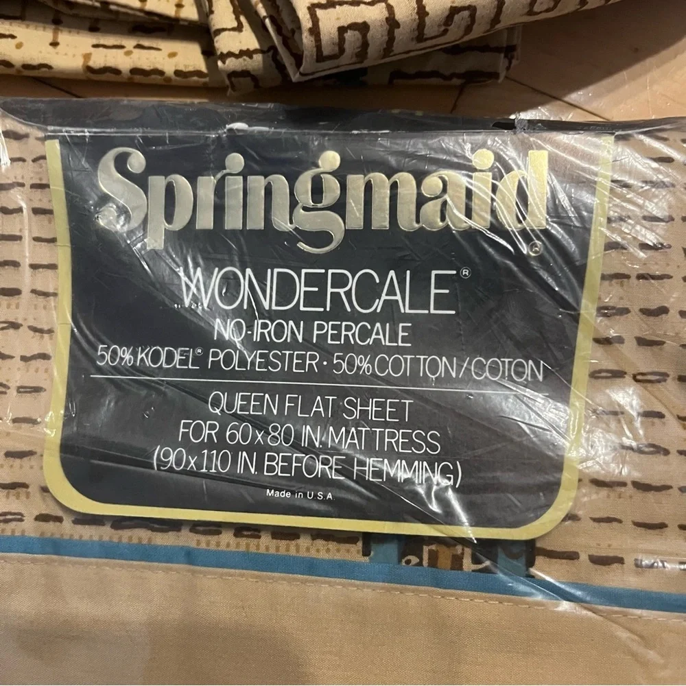 Springmaid Wondercale Queen Flat Sheet NEW 2 Pillowcases Andes Song Met Museum